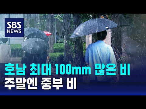 [날씨] 호남 최대 100mm 많은 비…주말엔 중부 비 / SBS