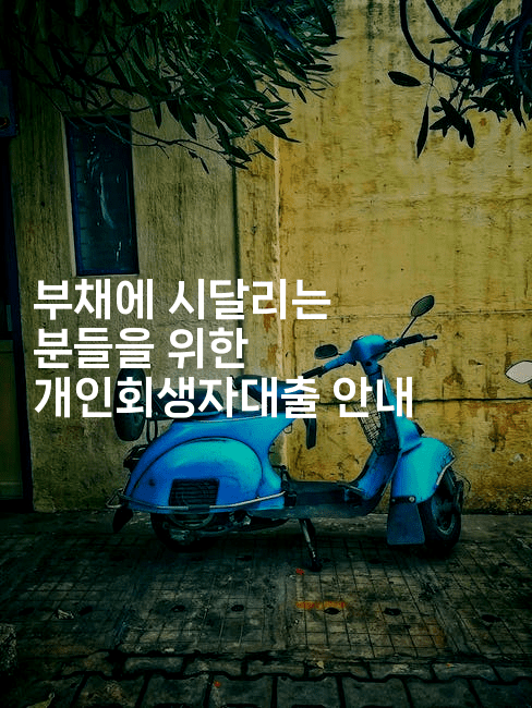 부채에 시달리는 분들을 위한 개인회생자대출 안내-바람뿌