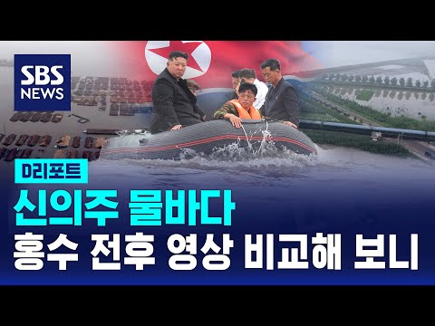 신의주 물바다…전후 영상 비교해 보니 / SBS / #D리포트