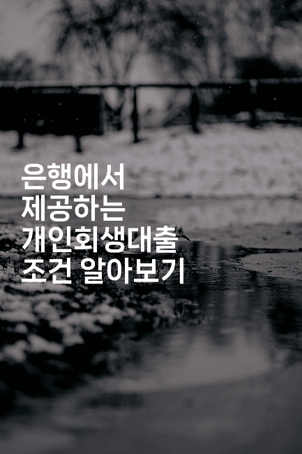 은행에서 제공하는 개인회생대출 조건 알아보기-바람뿌