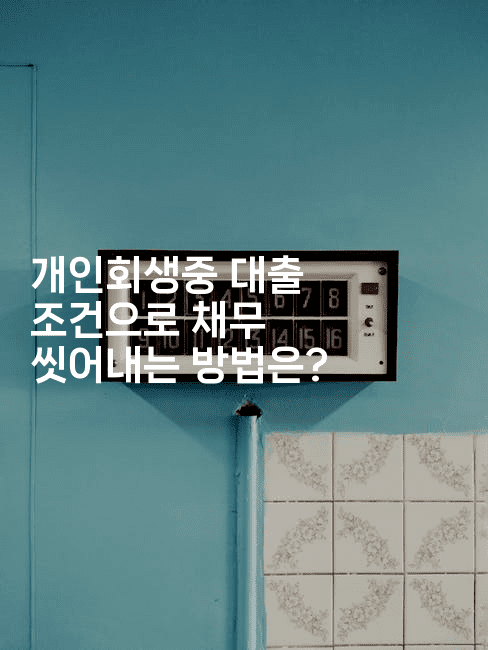 개인회생중 대출 조건으로 채무 씻어내는 방법은?-바람뿌